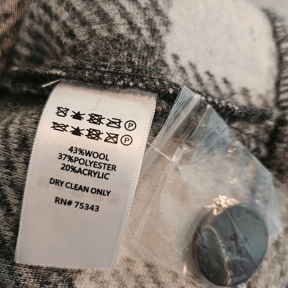 Cynthia Rowley Plaid Wool Coat Jacket Women's Grey Size M - Picture 6 of 7